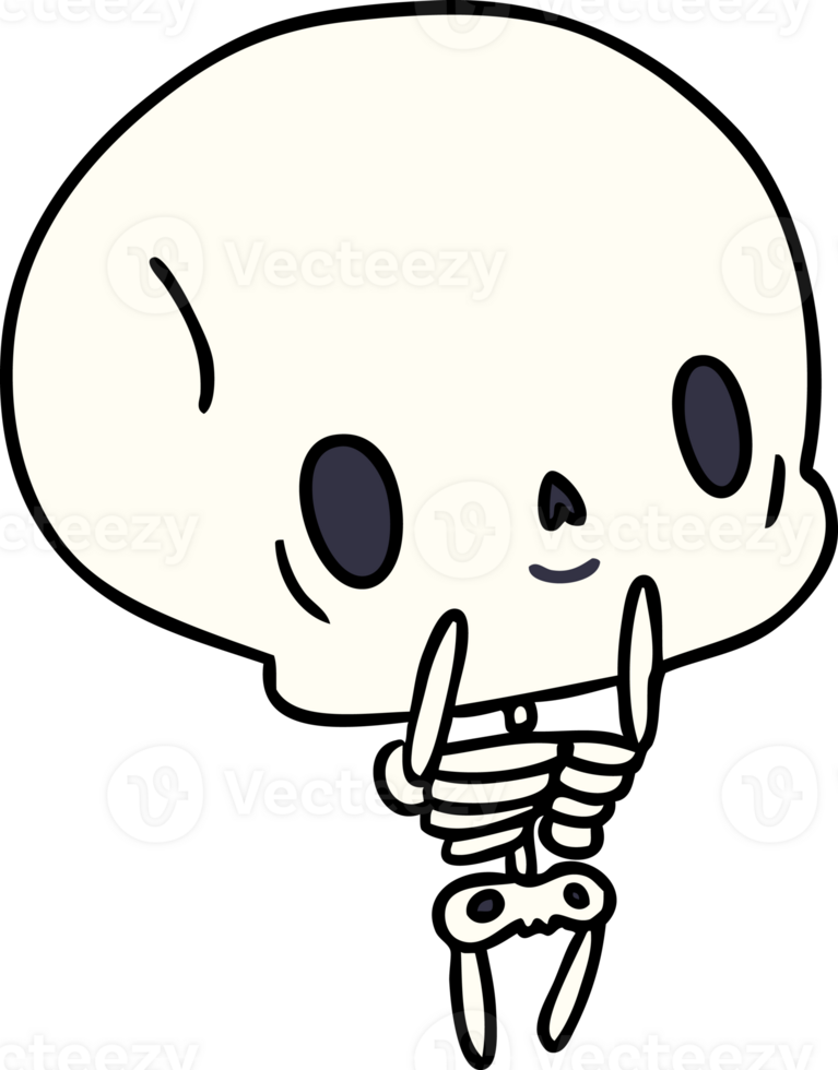 cartoon kawaii cute dead skeleton png