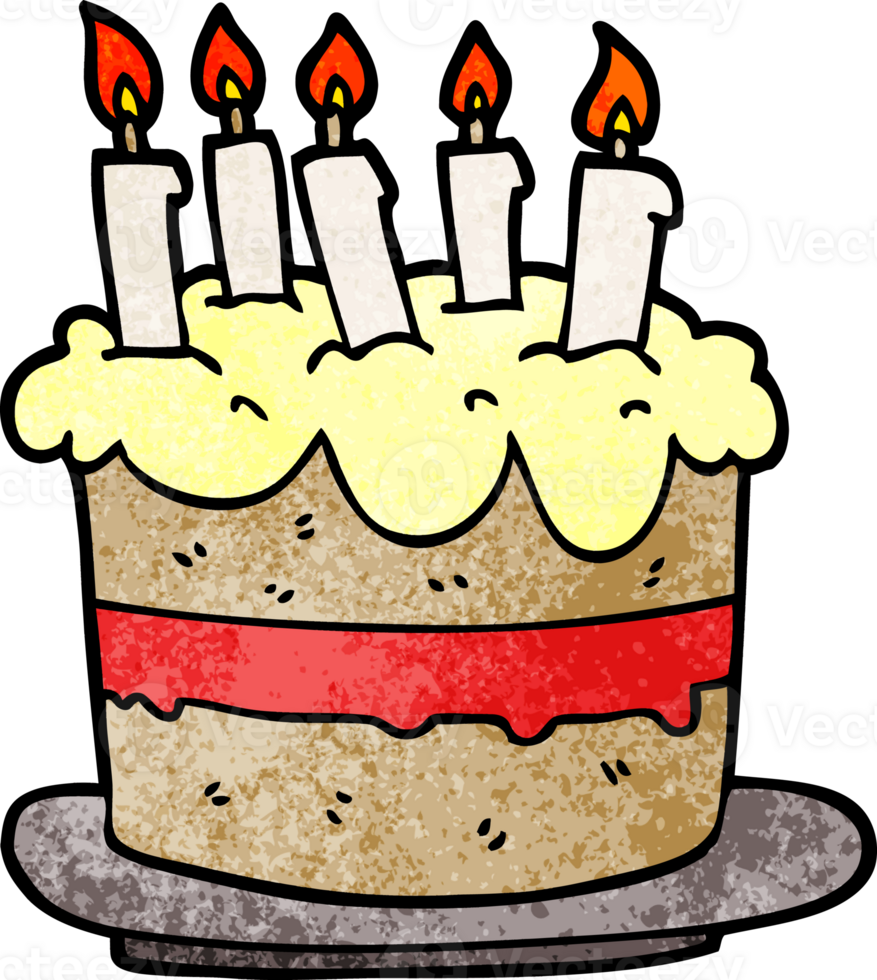 cartoon doodle birthday cake png