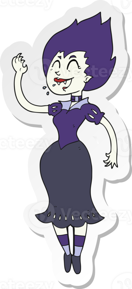 sticker of a cartoon vampire girl png