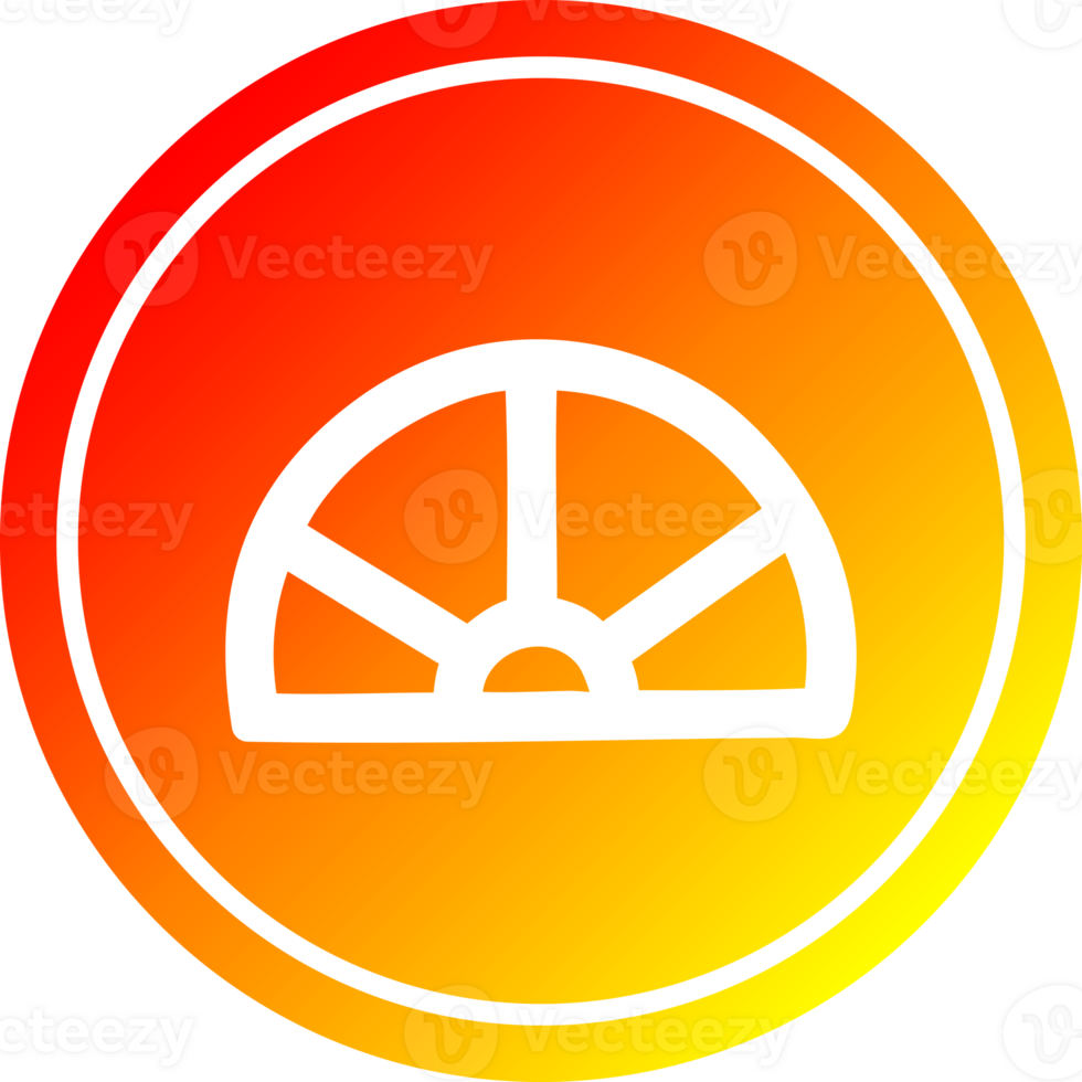 protractor math equipment circular in hot gradient spectrum png