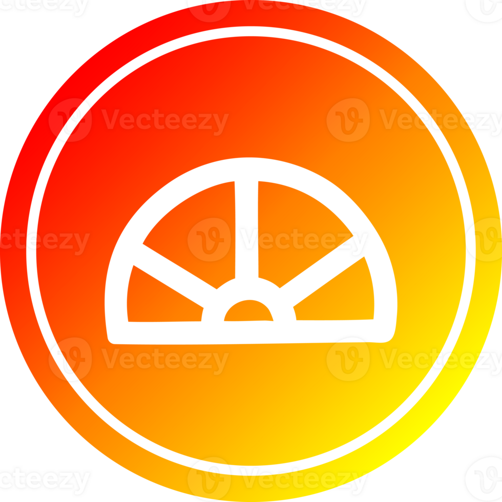 Winkelmesser mathematische Ausrüstung kreisförmig im heißen Gradientenspektrum png