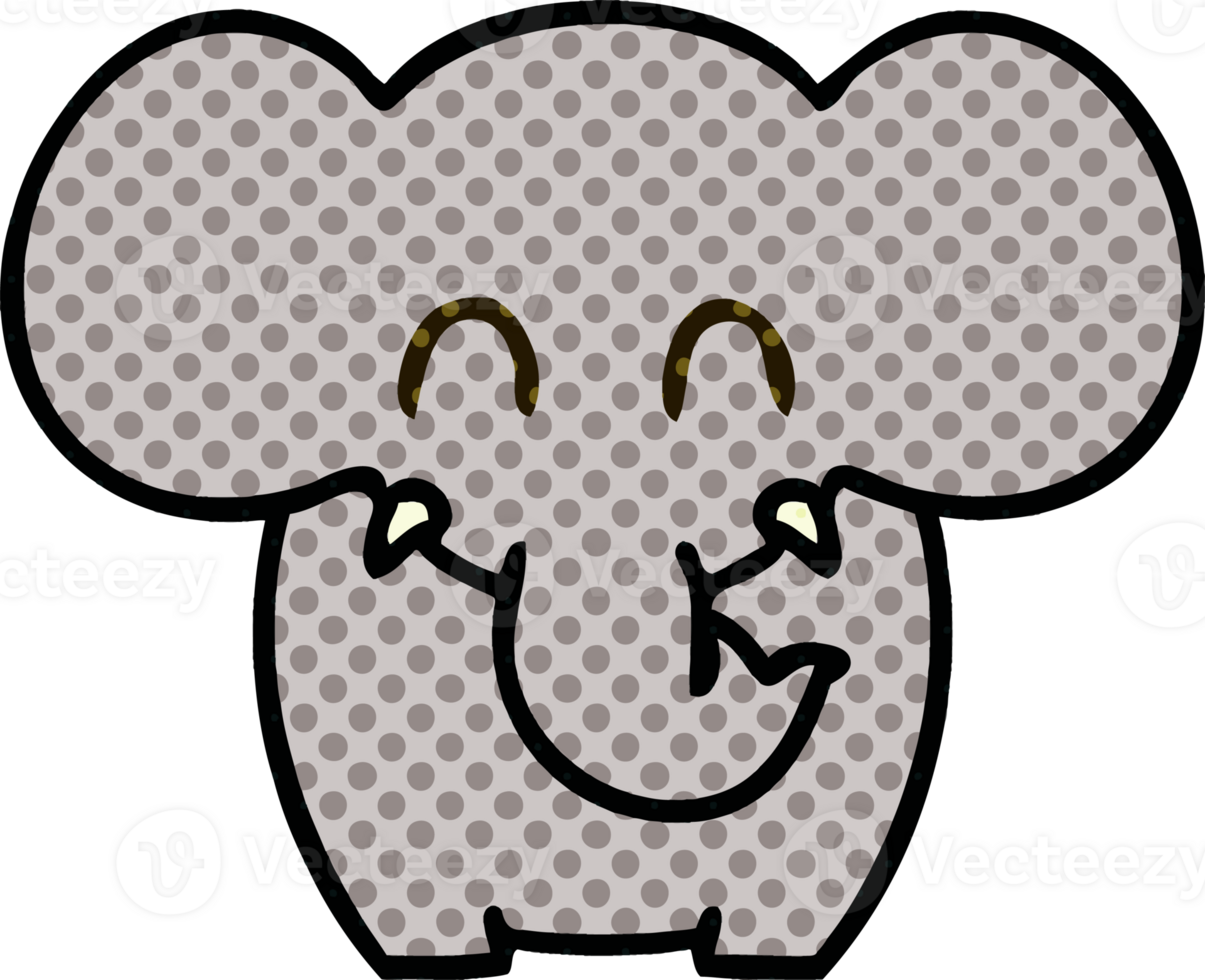 quirky comic book style cartoon elephant png