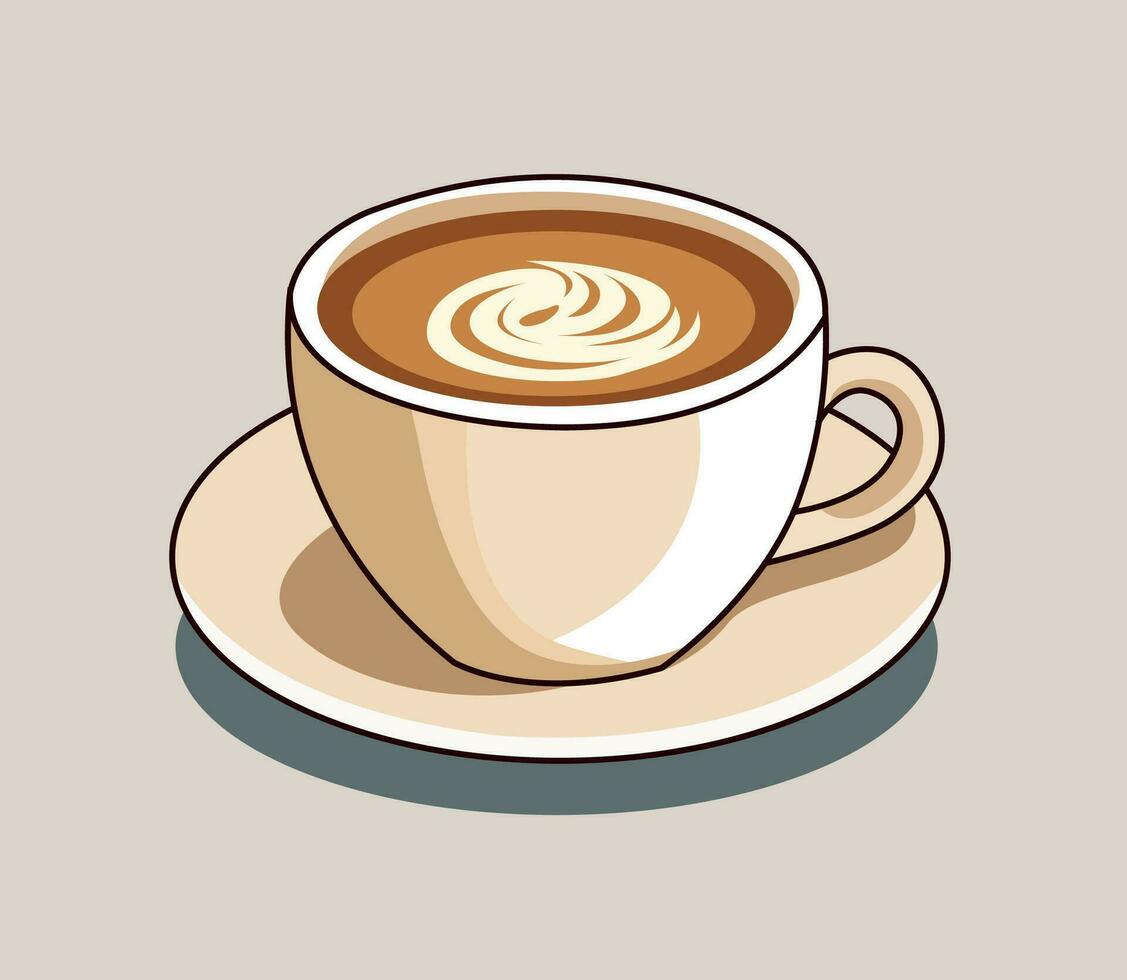cup of coffee illustration editable eps vector