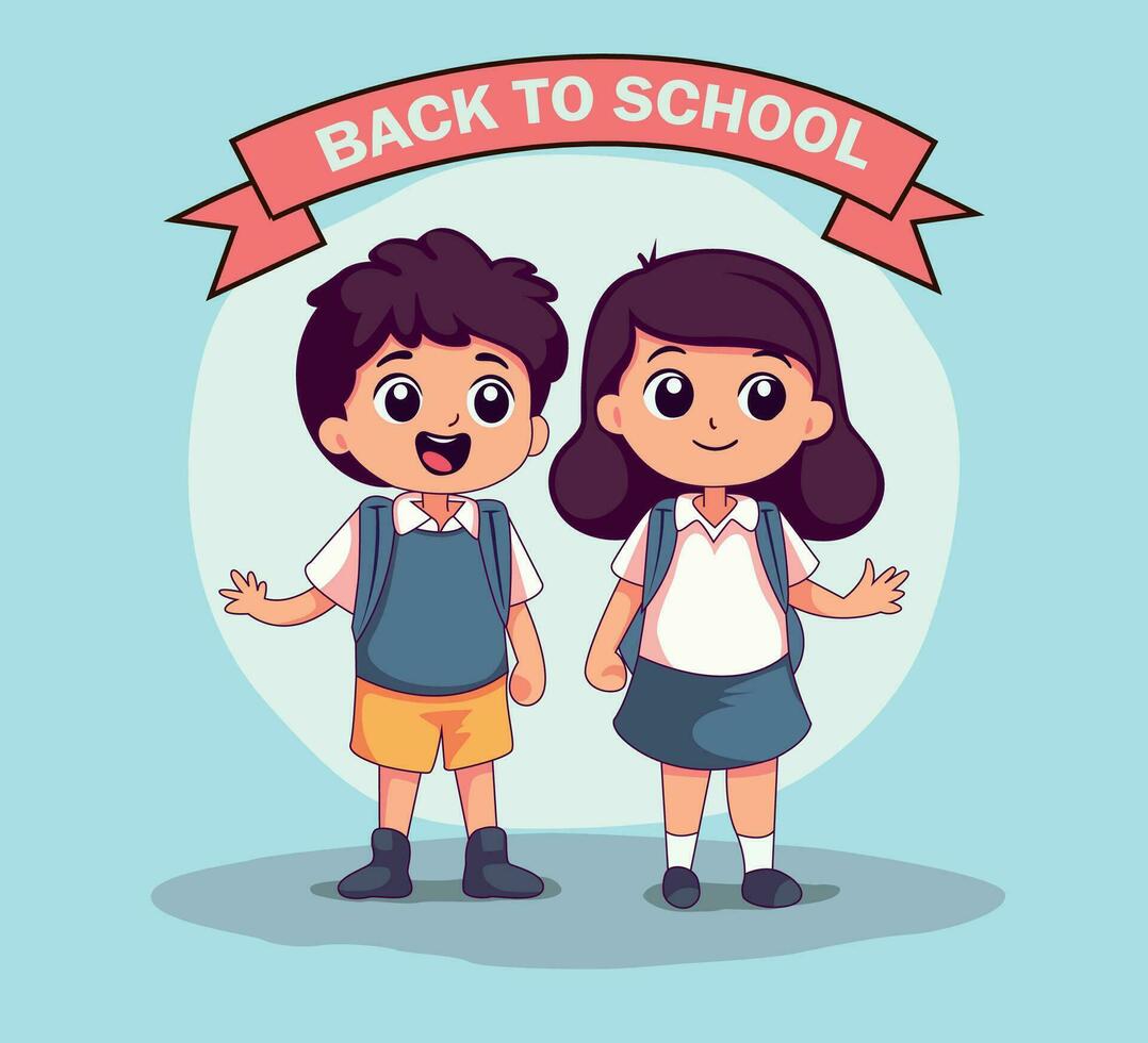 Back to School children Illustration vector