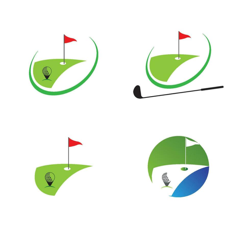 Ilustración de vector de plantilla de logotipo de golf