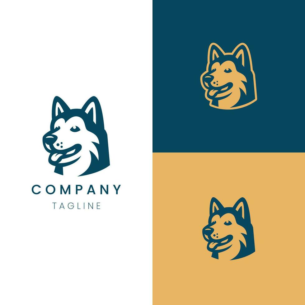 elegancia en diseño perro logo con clásico y moderno toque vector