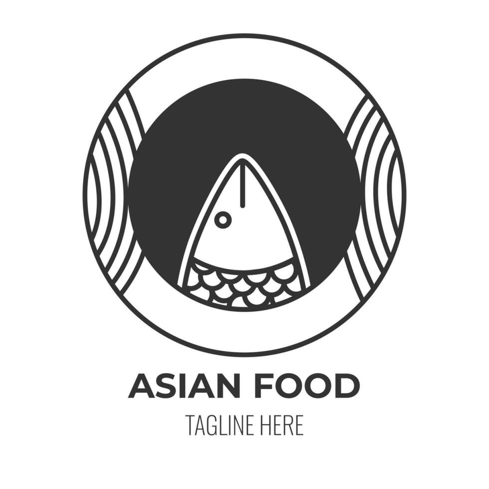 LOGO icon asian food cafe isolated vector design