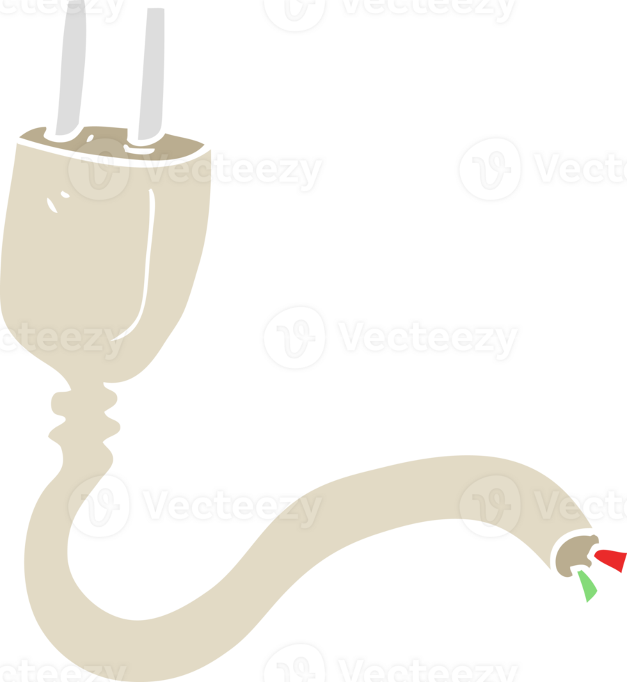 flat color illustration of a cartoon electrical plug png