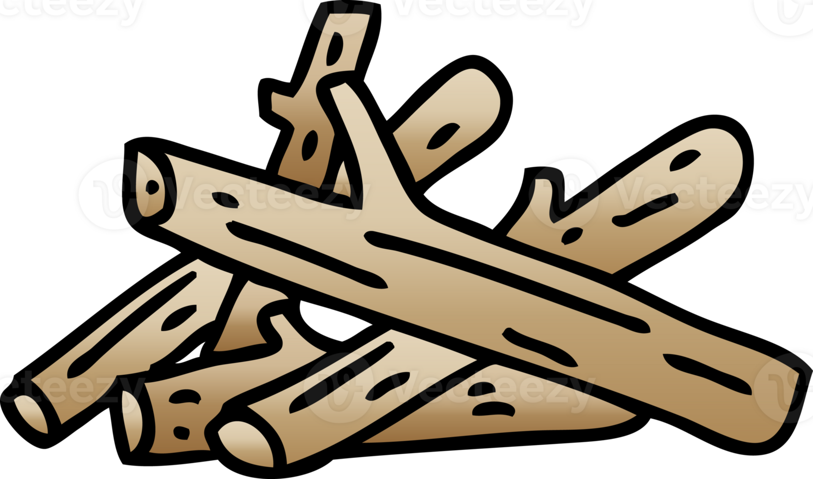 quirky gradient shaded cartoon logs png