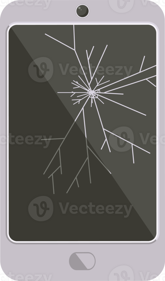 cracked screen cell phone graphic icon png