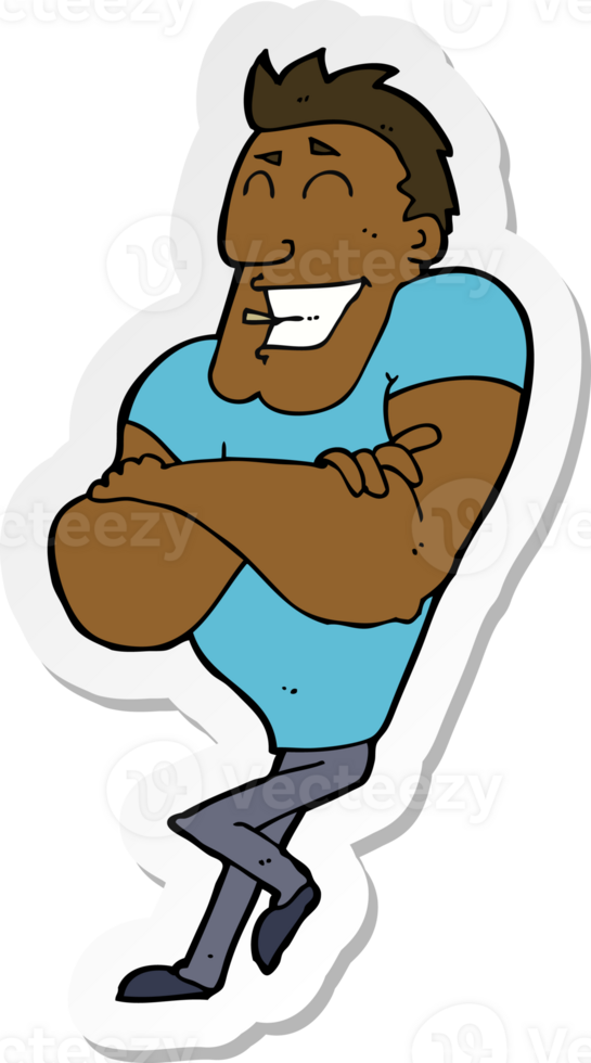 sticker of a cartoon muscle guy png