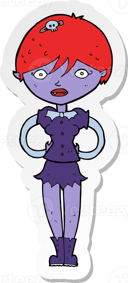 sticker of a cartoon pretty vampire girl png