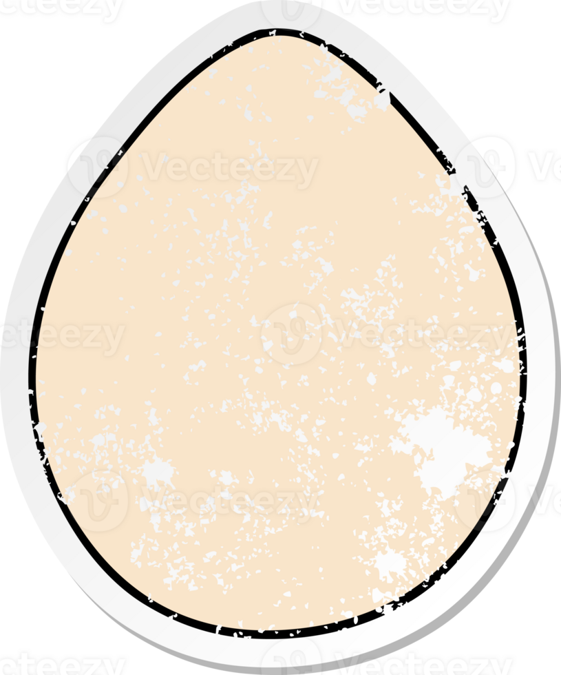 distressed sticker of a quirky hand drawn cartoon egg png