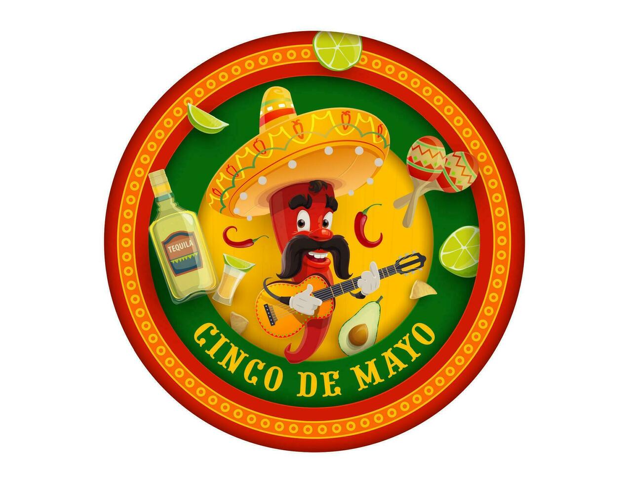 Cinco de Mayo mexican holiday paper cut banner vector
