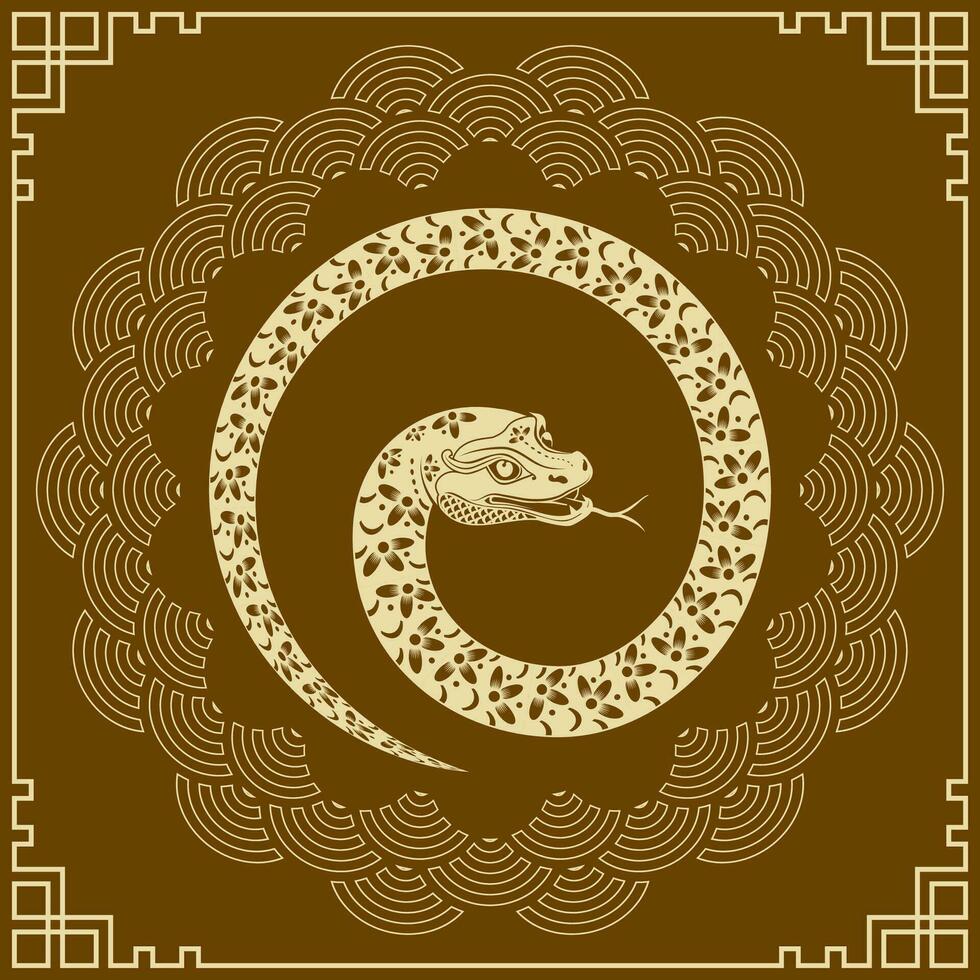 Happy Chinese new year 2025 Zodiac sign, year of the Snake vector