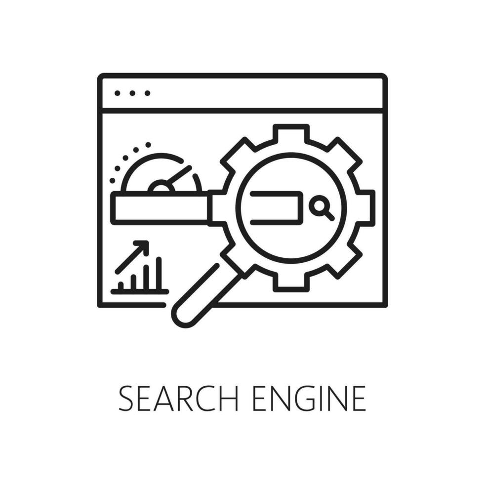 Search engine, SEM or search engine marketing icon vector