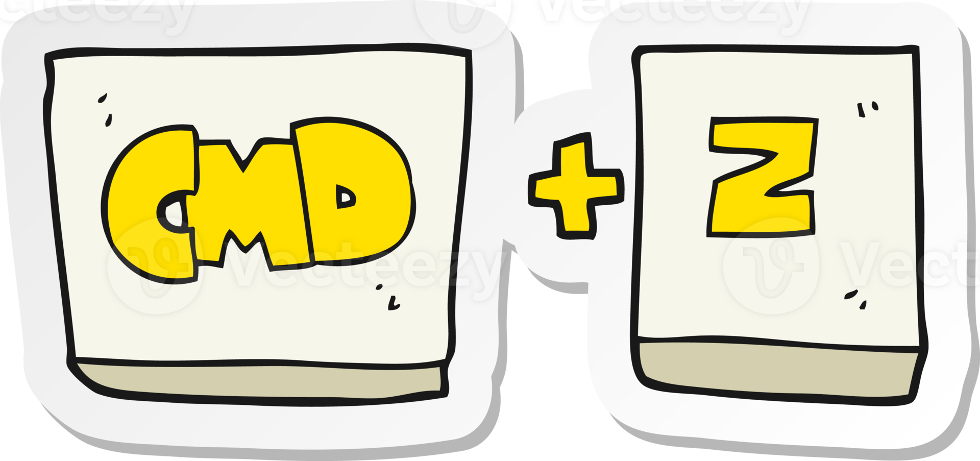 sticker of a cartoon command Z function png