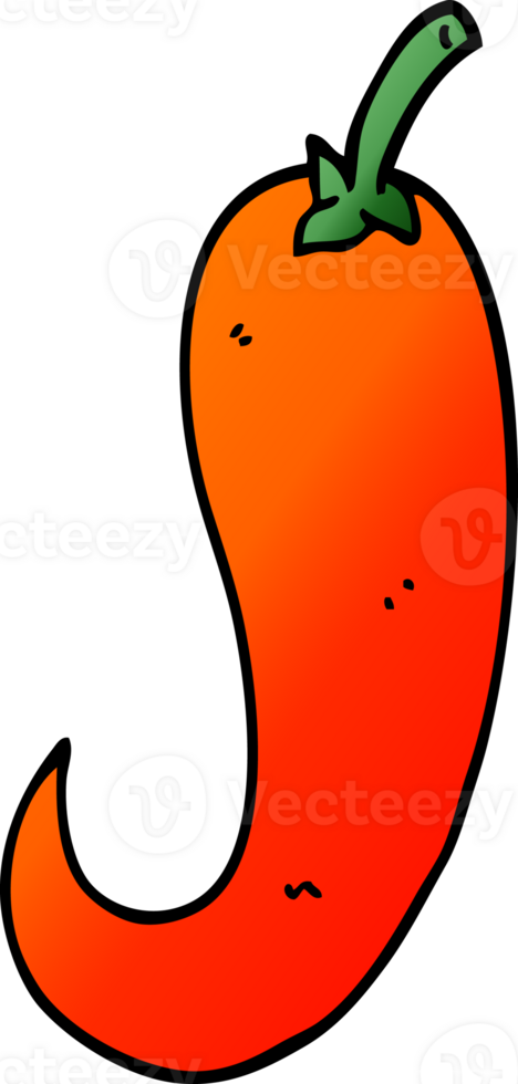 cartoon doodle red hot chilli pepper png