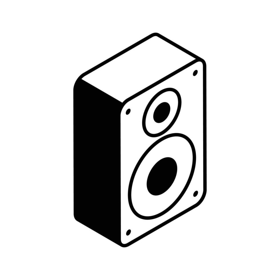 Amazing icon of sound speaker in trendy isometric style, ready to use vector