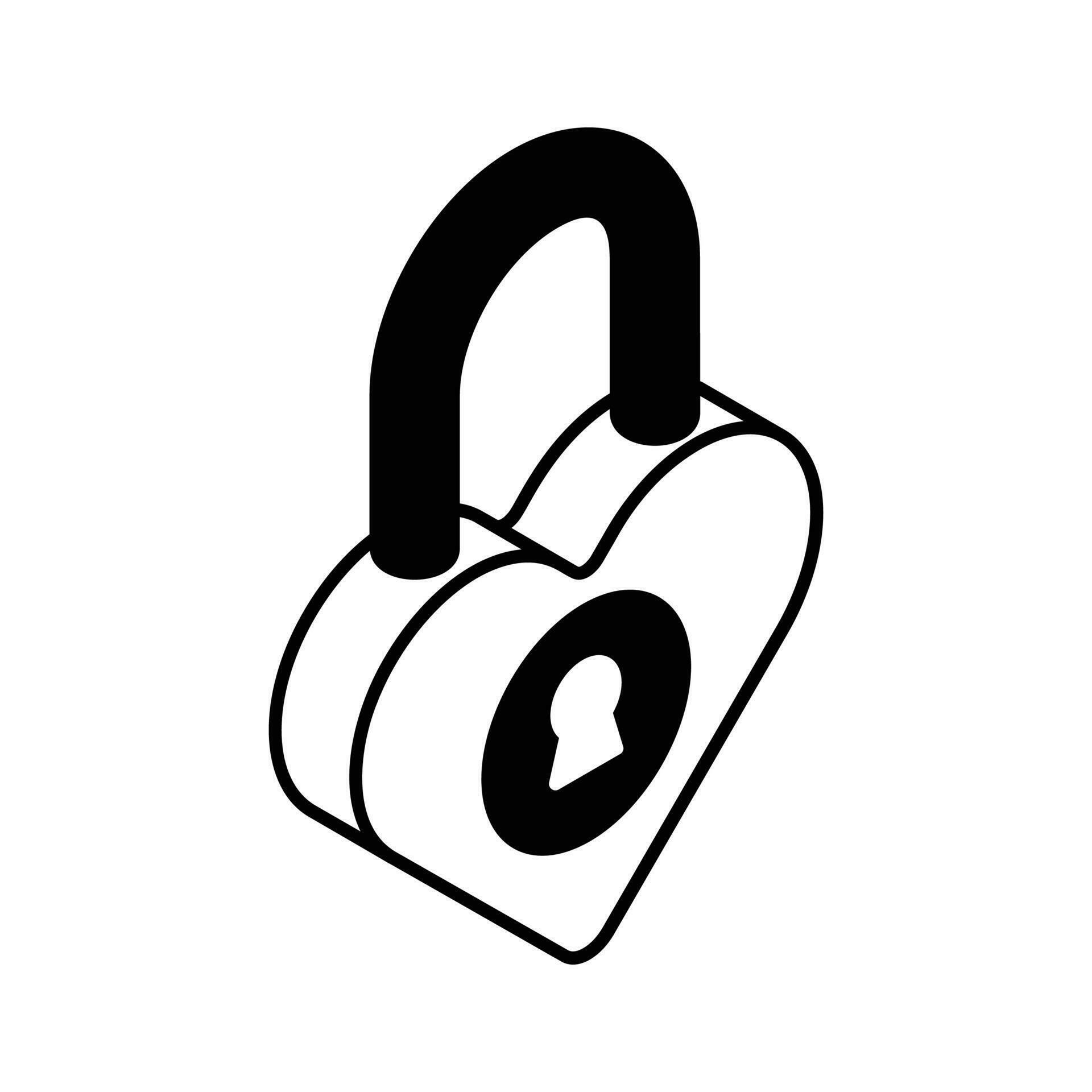 An amazing icon of valentine heart lock, vector of love padlock
