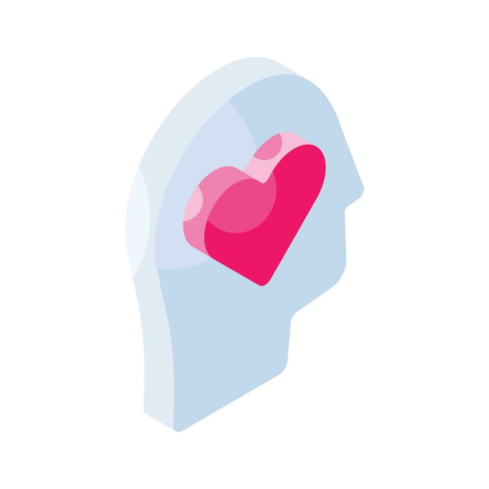 Grab this carefully crafted isometric icon of romantic mind, ready to use vector