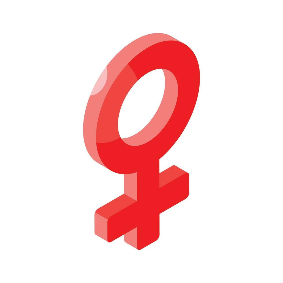 un increíble isométrica icono de hembra símbolo, masculino concepto vector