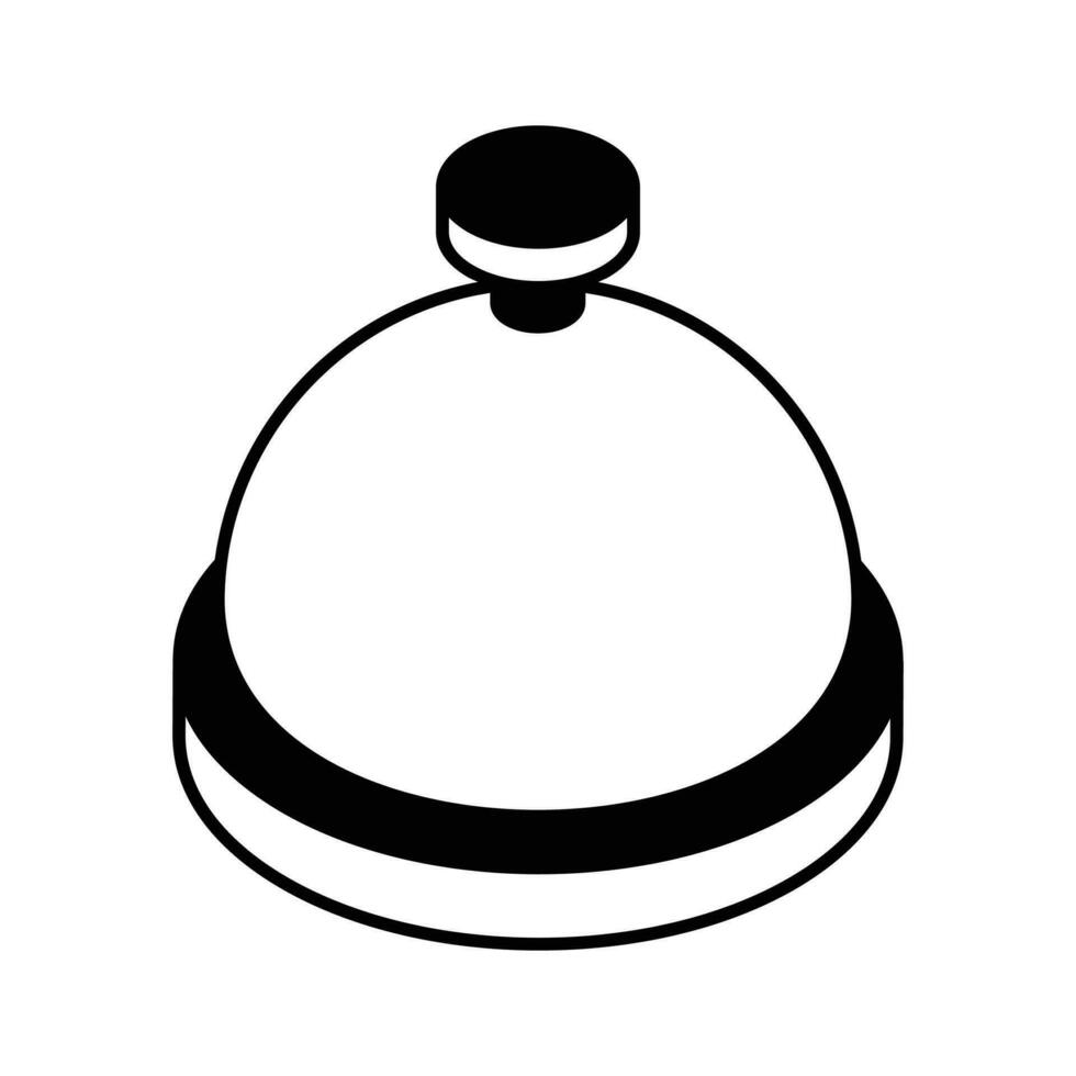 un isométrica icono de comida campana de cristal en moderno estilo, fácil a utilizar y descargar vector