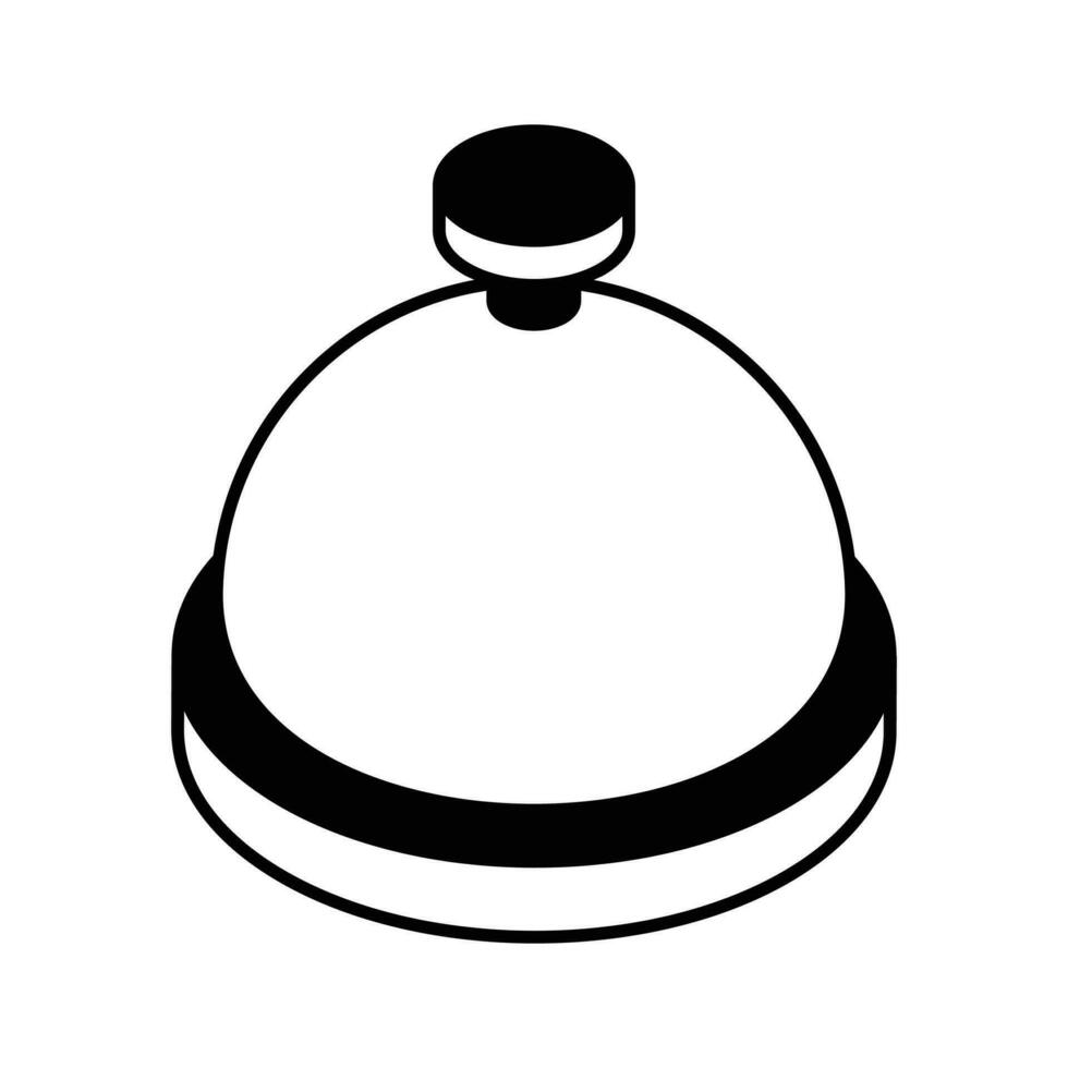 An isometric icon of food cloche in modern style, easy to use and download vector