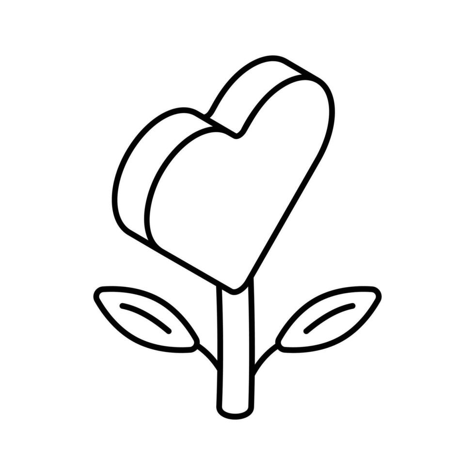 Grab this beautifully designed heart flower icon, valentine flower vector design