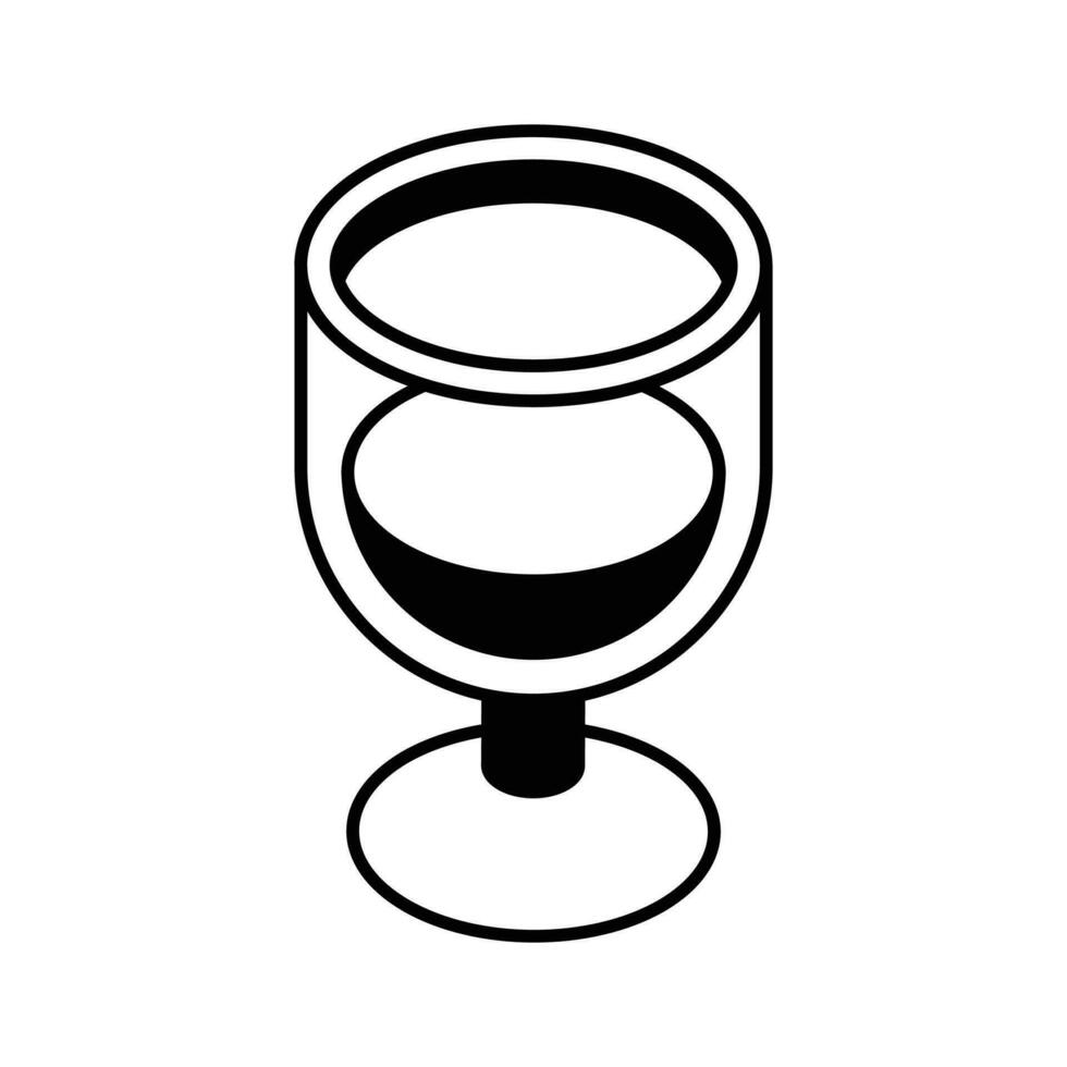 tener un Mira a esta increíble icono de bebida vaso, vino vaso vector diseño en isométrica estilo