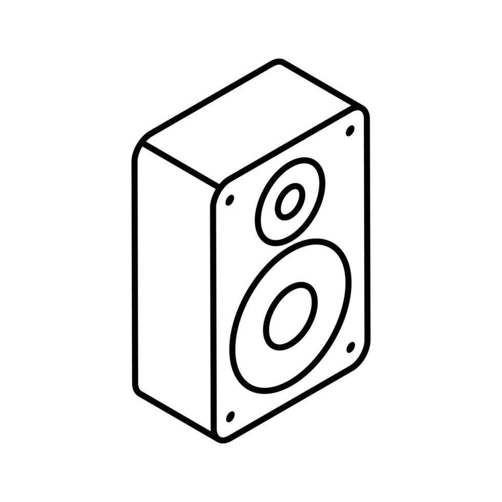 Amazing icon of sound speaker in trendy isometric style, ready to use vector