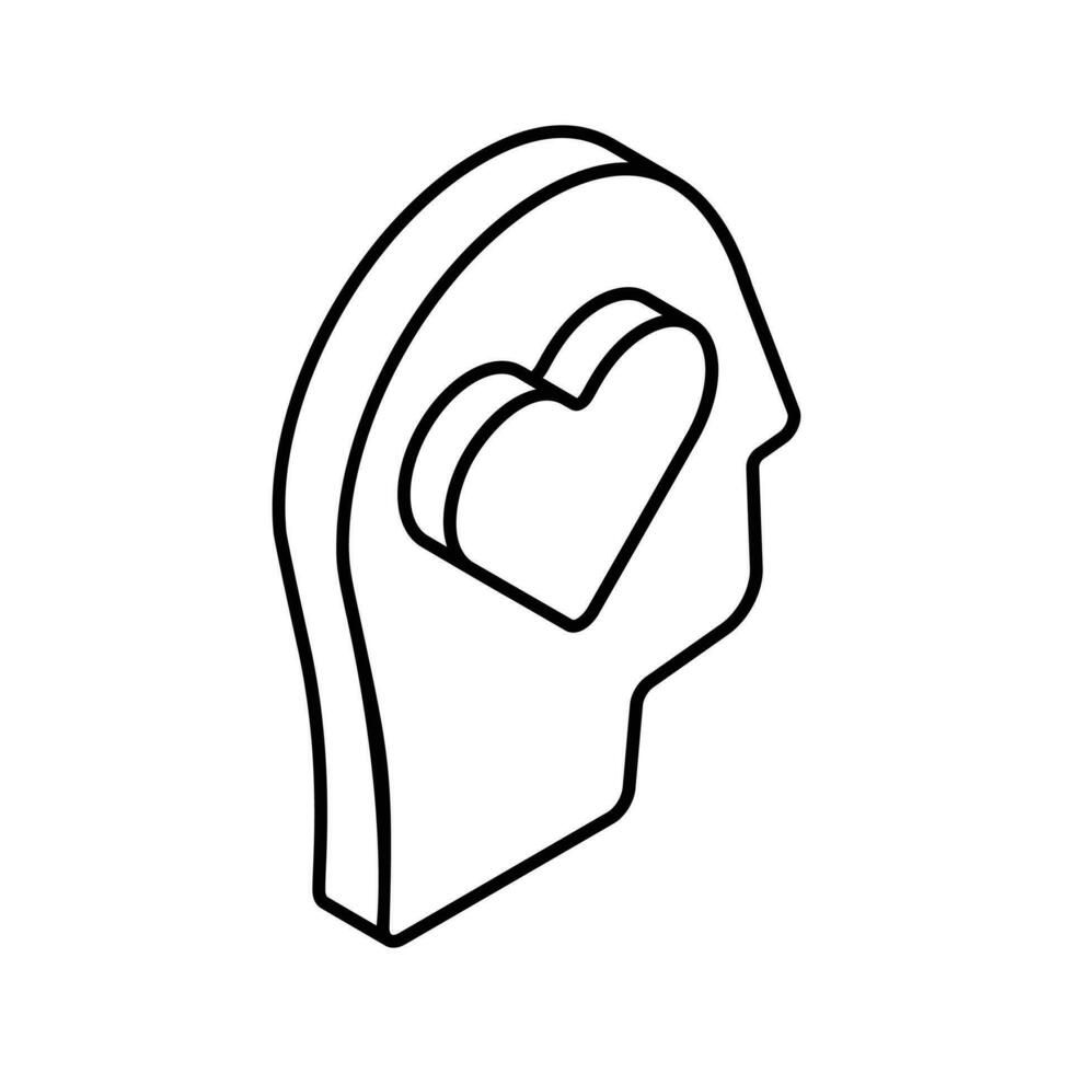 Grab this carefully crafted isometric icon of romantic mind, ready to use vector