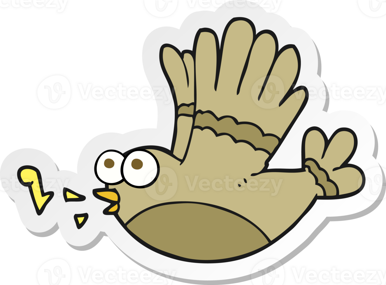 sticker of a cartoon singing bird png