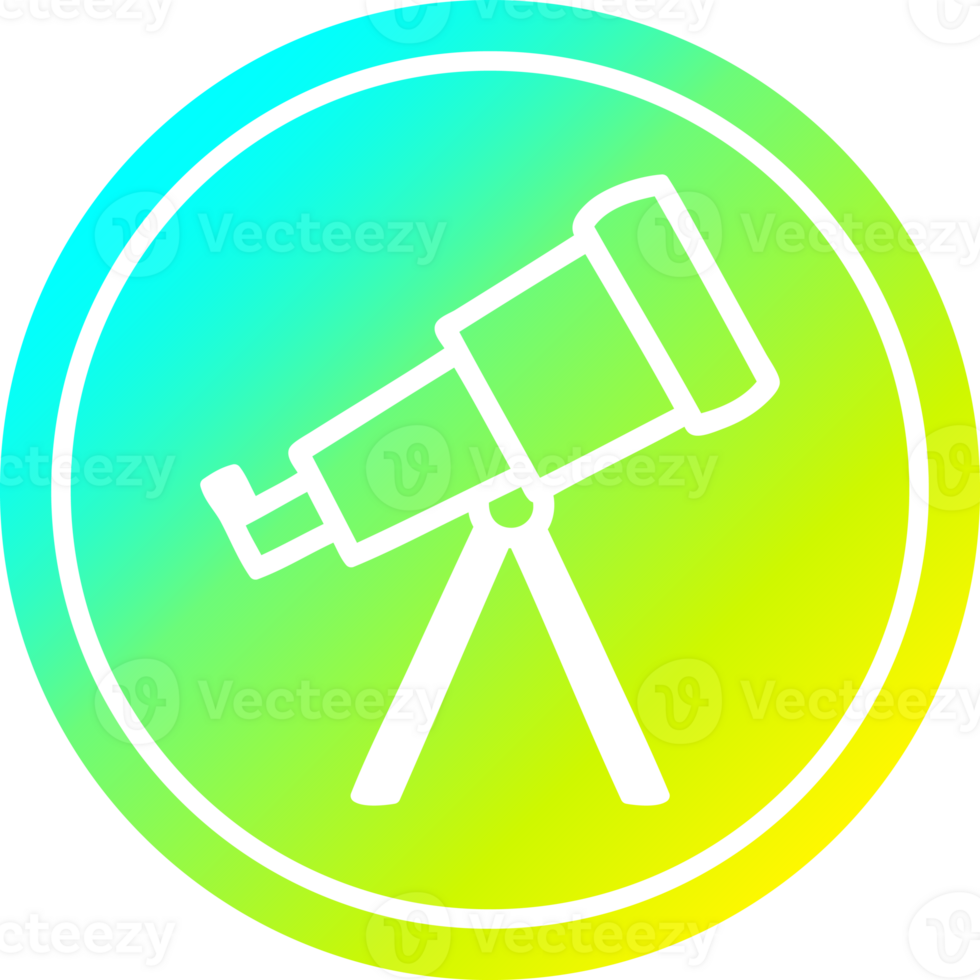 astronomy telescope circular in cold gradient spectrum png