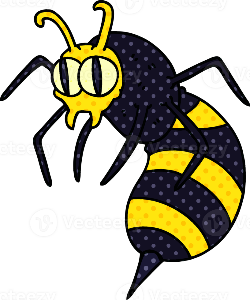 quirky comic book style cartoon wasp png