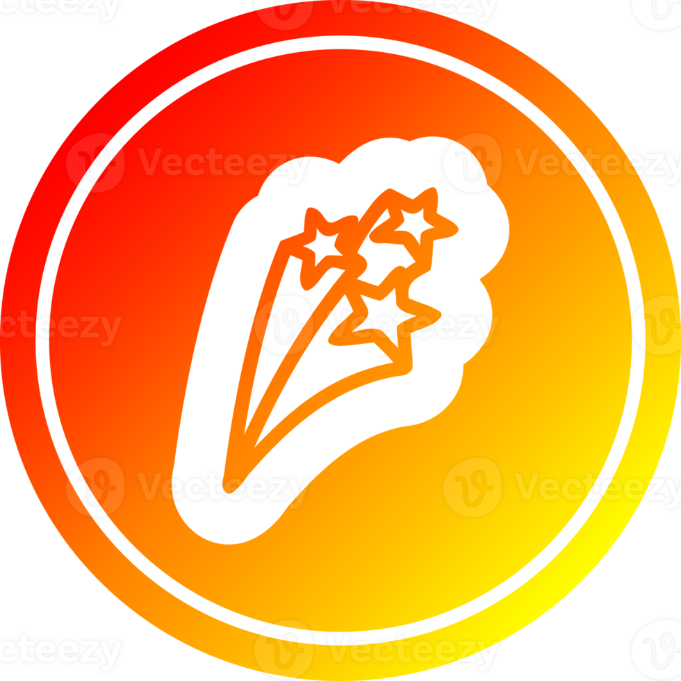 shooting stars circular in hot gradient spectrum png