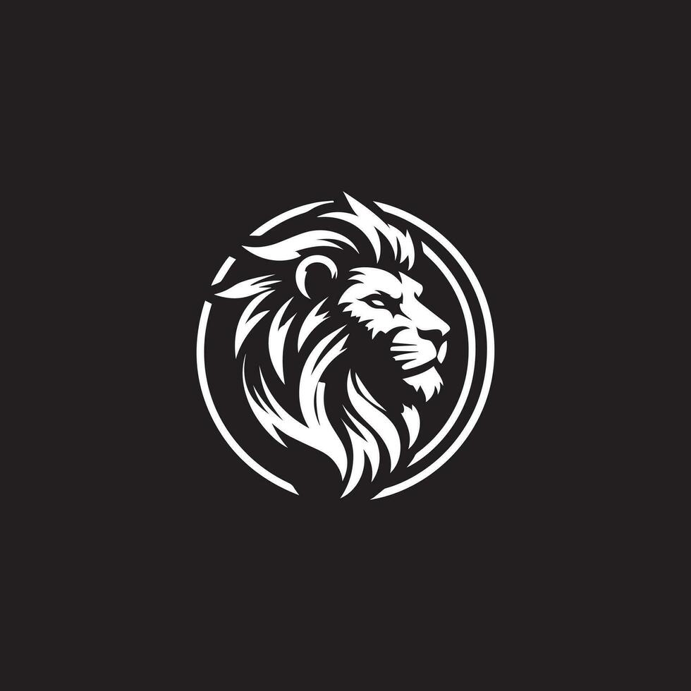 majestuoso león emblema ilustración en un negro antecedentes vector