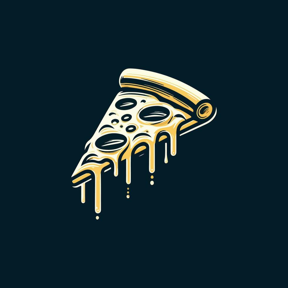 uno delicioso rebanada de Pizza con pegajoso Derretido queso vector