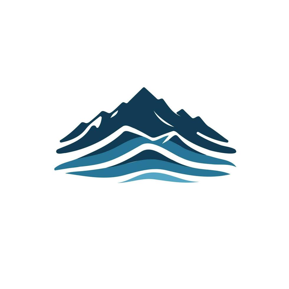 mountain blue color tshirt logo vector