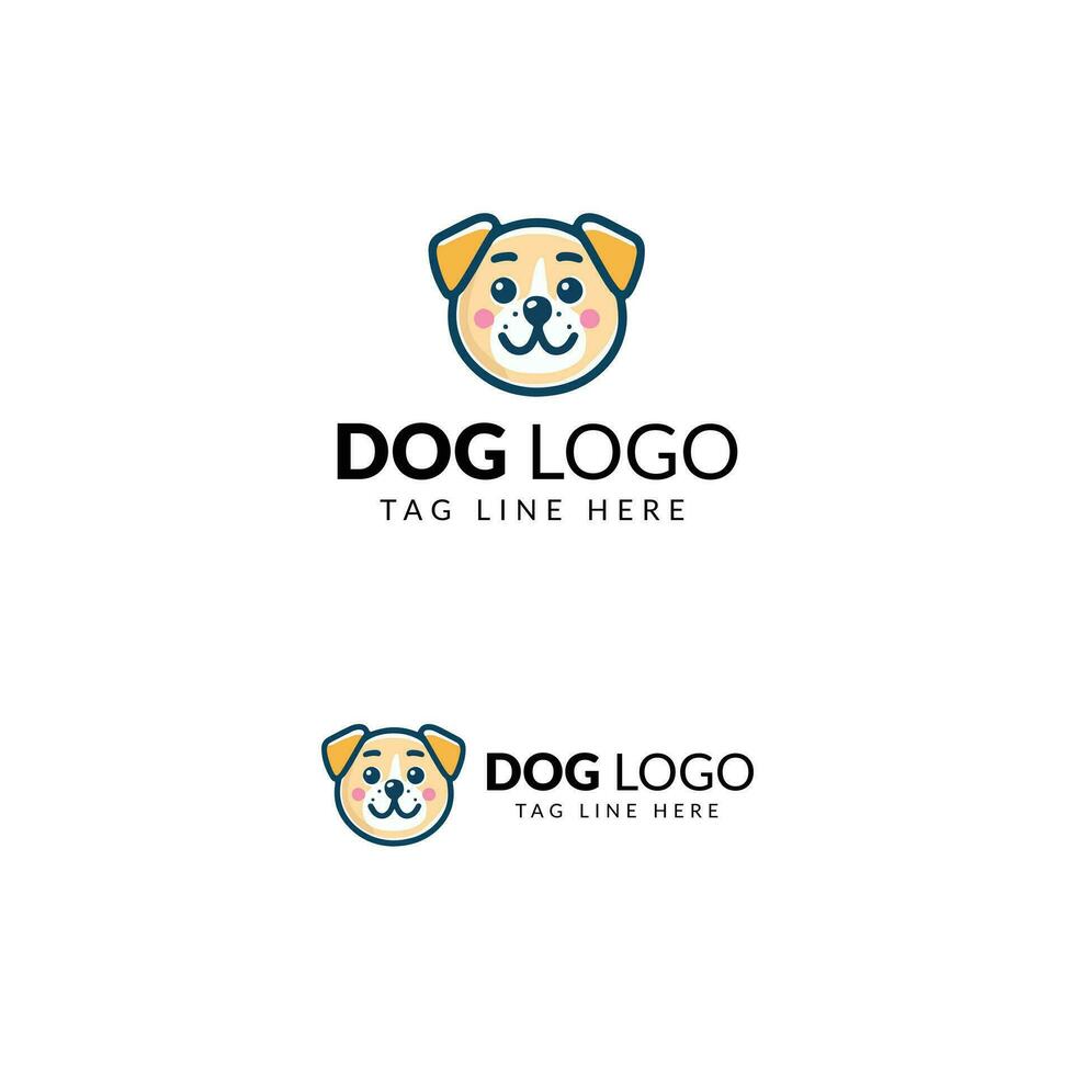 vistoso perro logo diseños presentado en un blanco antecedentes para marca vector