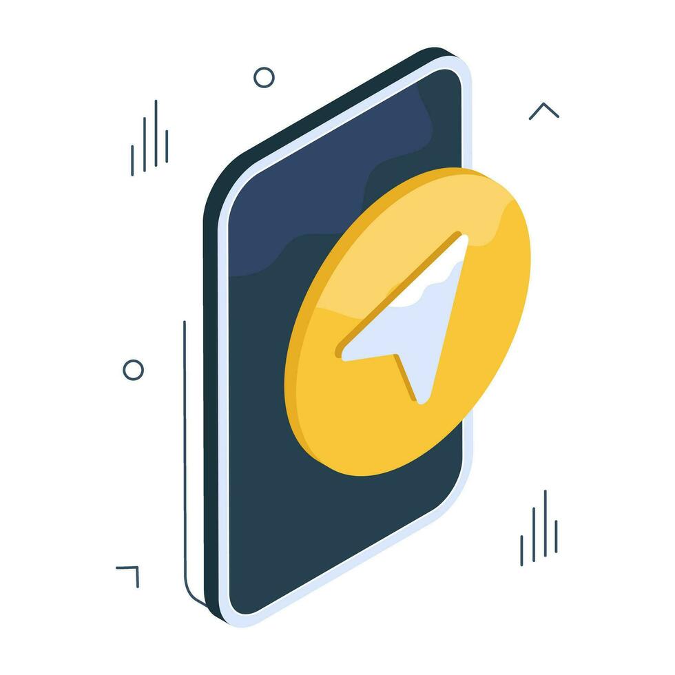 An icon design of mobile cursor vector