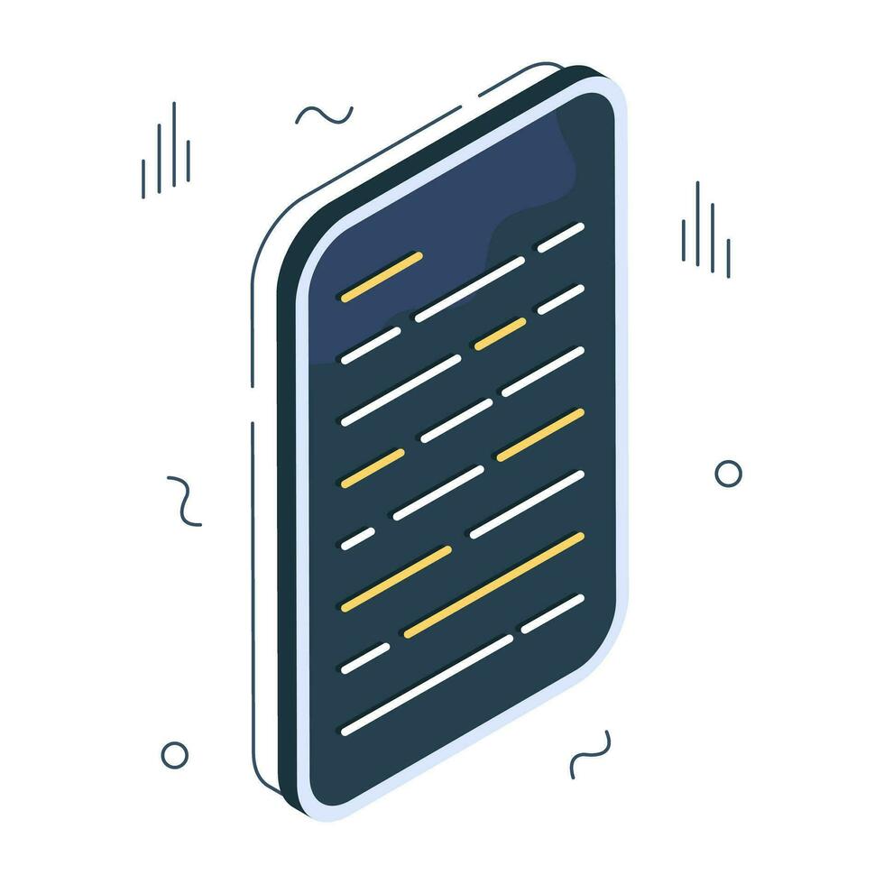 An editable design icon of mobile source page vector