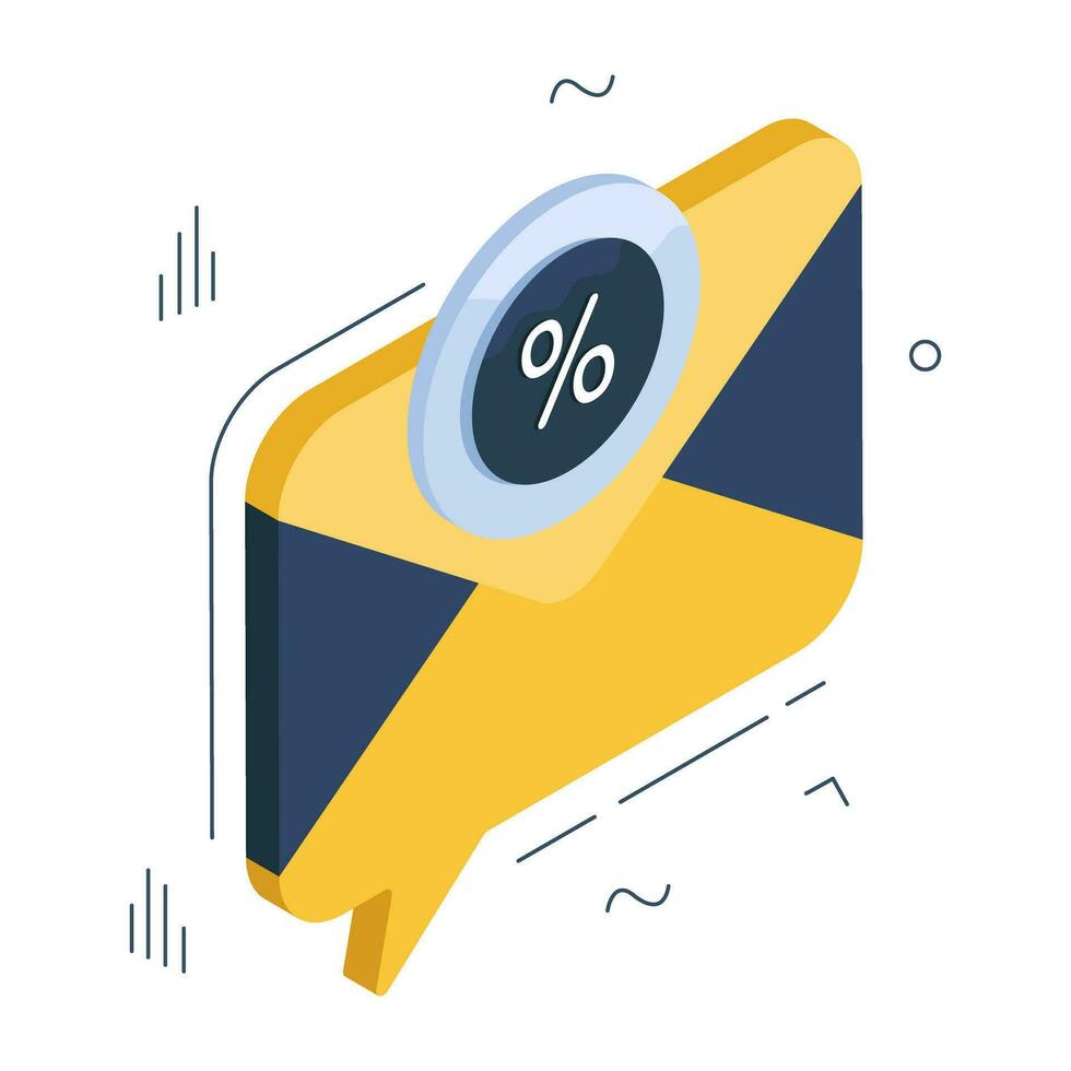 Perfect design icon of discount mail vector