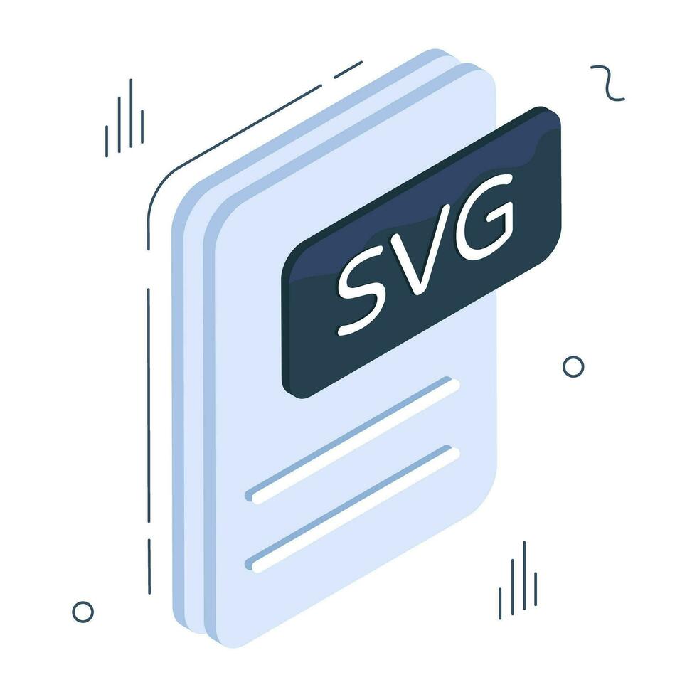 An isometric design icon of svg file vector