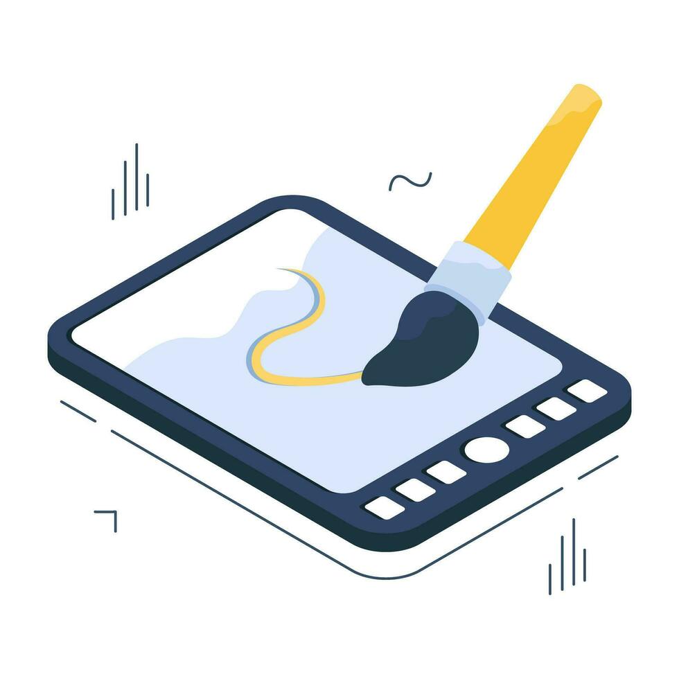 Trendy design icon of pen tablet vector