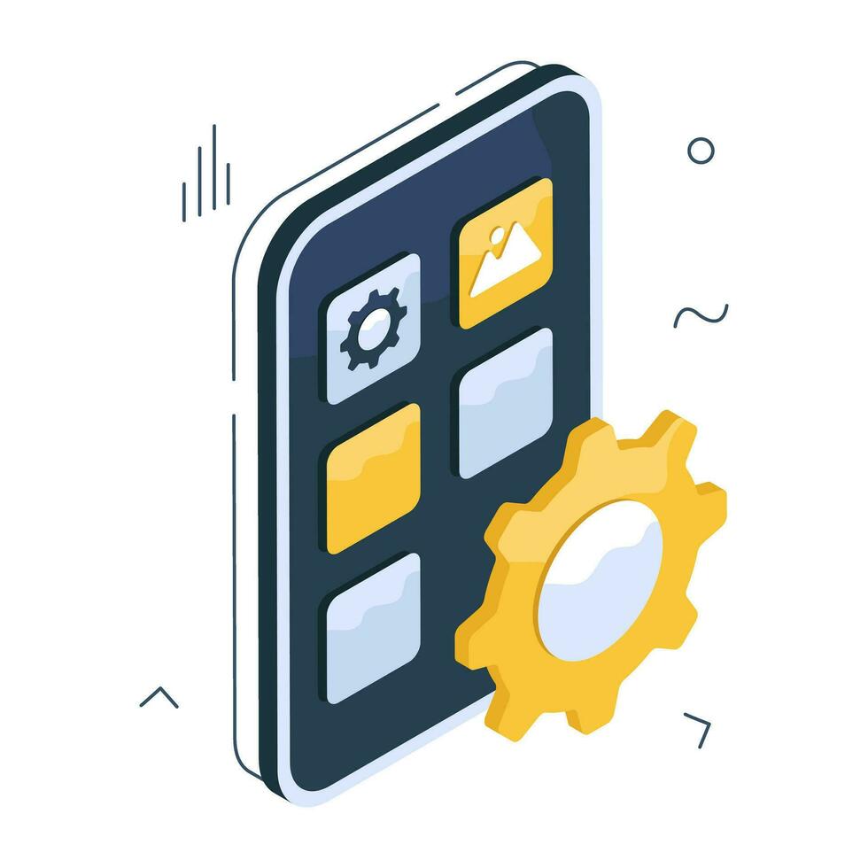 An icon design of mobile apps development vector