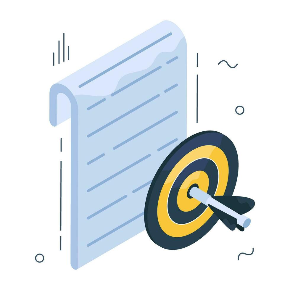 Editable design icon of target file vector