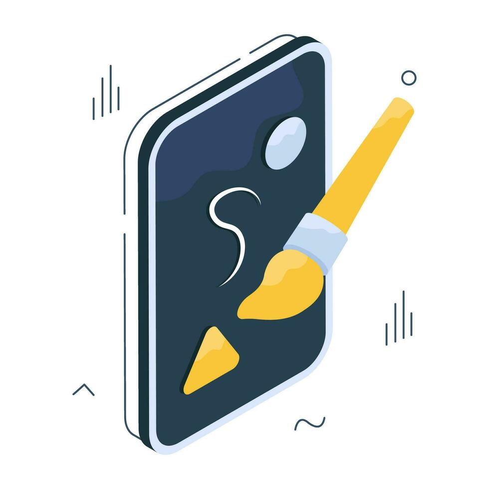 Conception isometric design icon of mobile designing vector