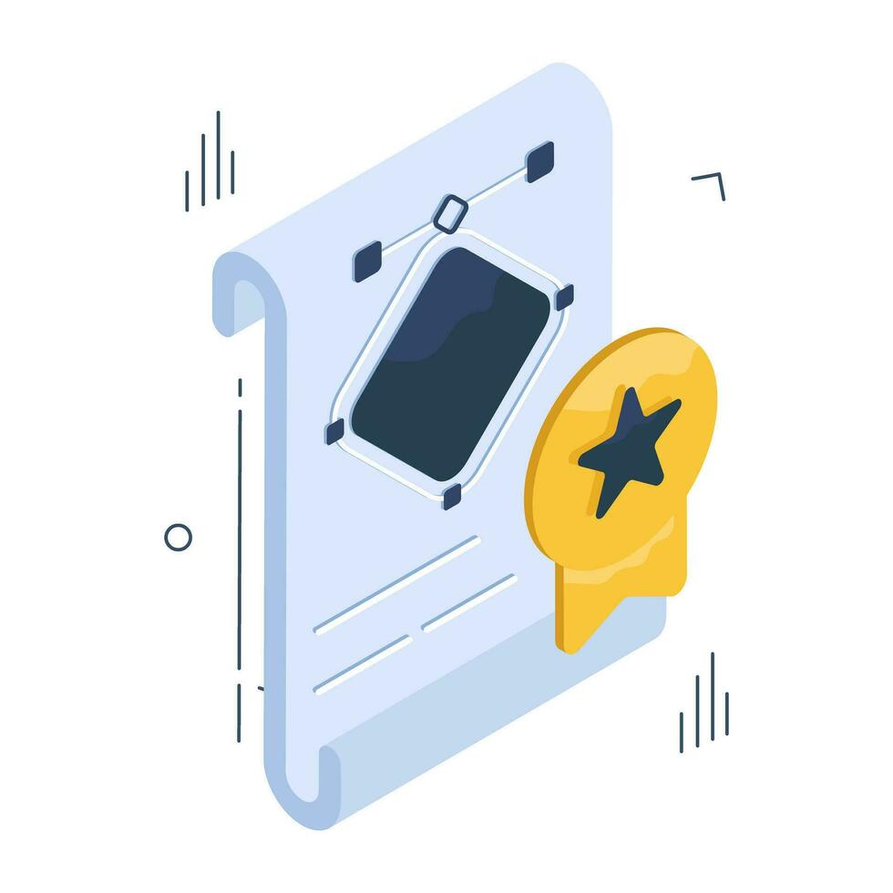 Modern design icon of certificate vector