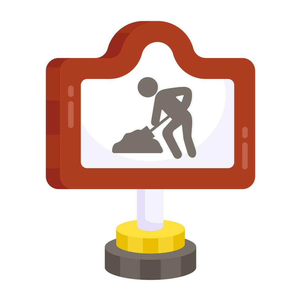 Editable design icon of under construction sign vector